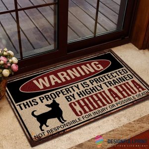 Chihuahua Non-Slip Rubber Backing Doormat LH Chihuahua Welcome Mat Dog Lover Gift